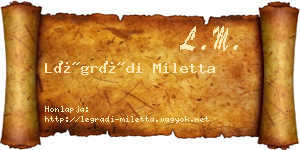Légrádi Miletta névjegykártya